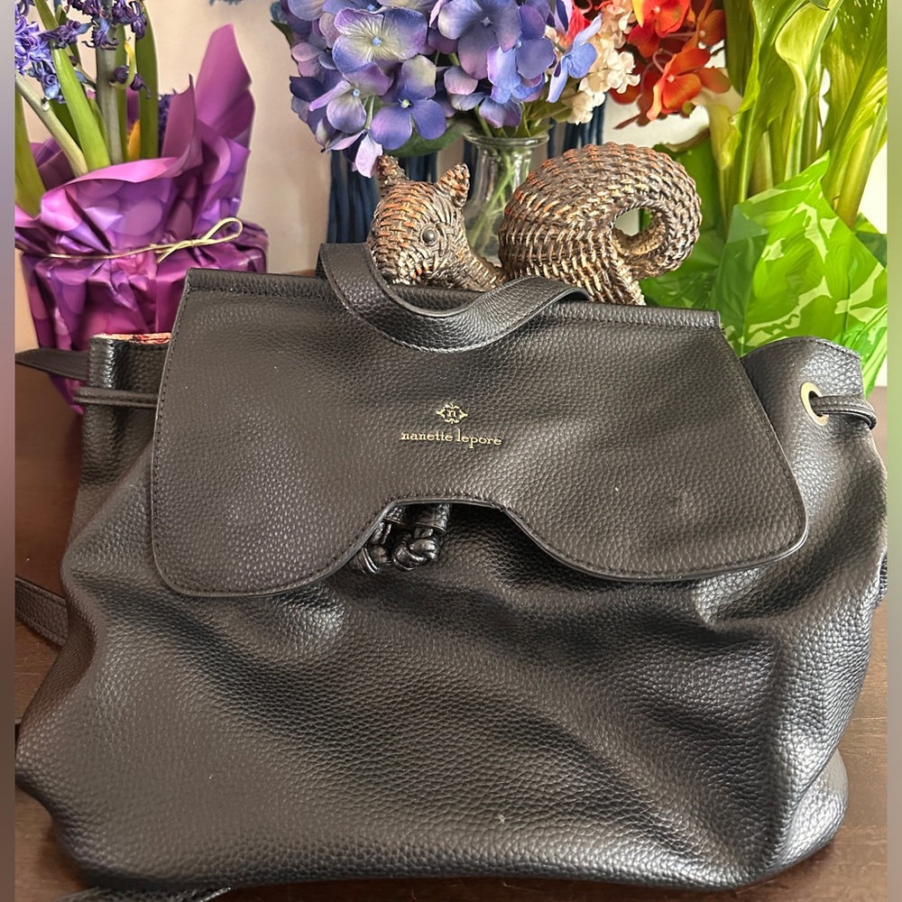 Black Vegan Leather Nanette Lepore Backpack